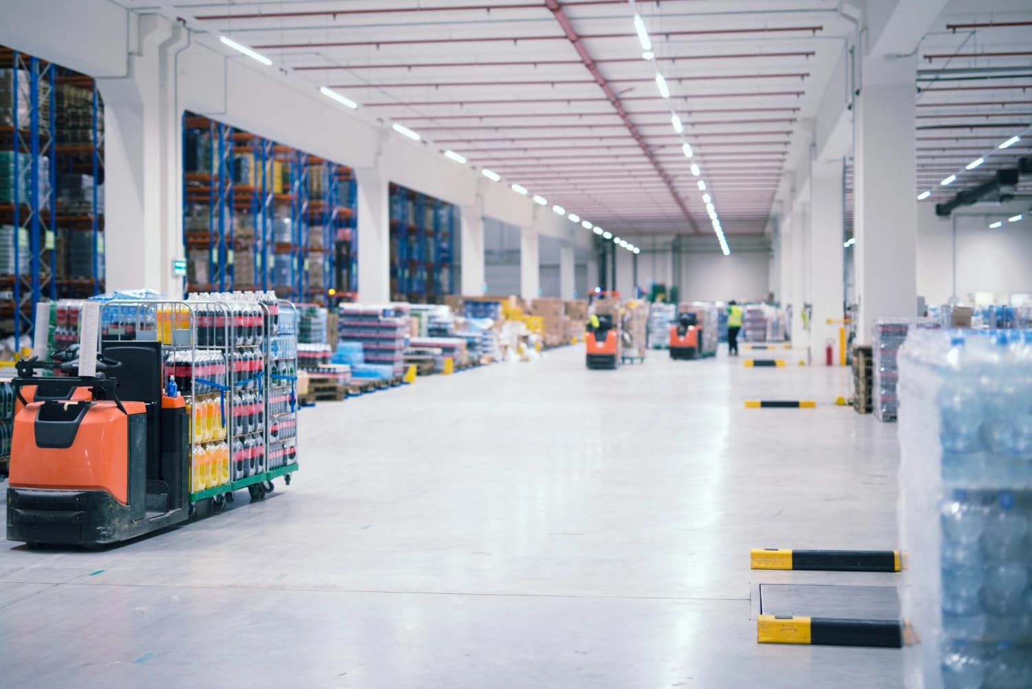 Temperature-controlled cold storage warehouse with racking systems