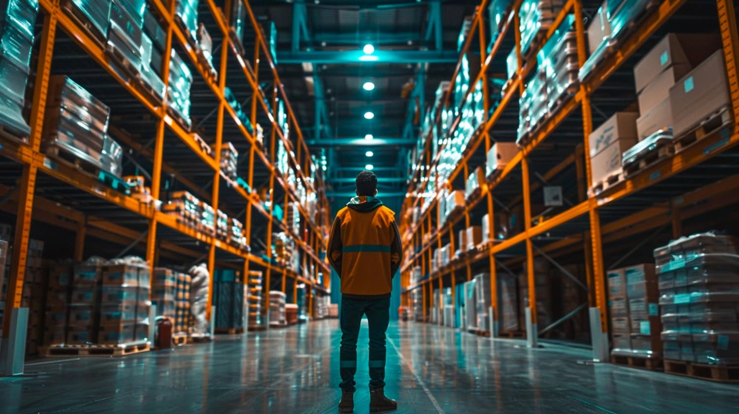 Supply chain professional reviewing WMS options on a tablet